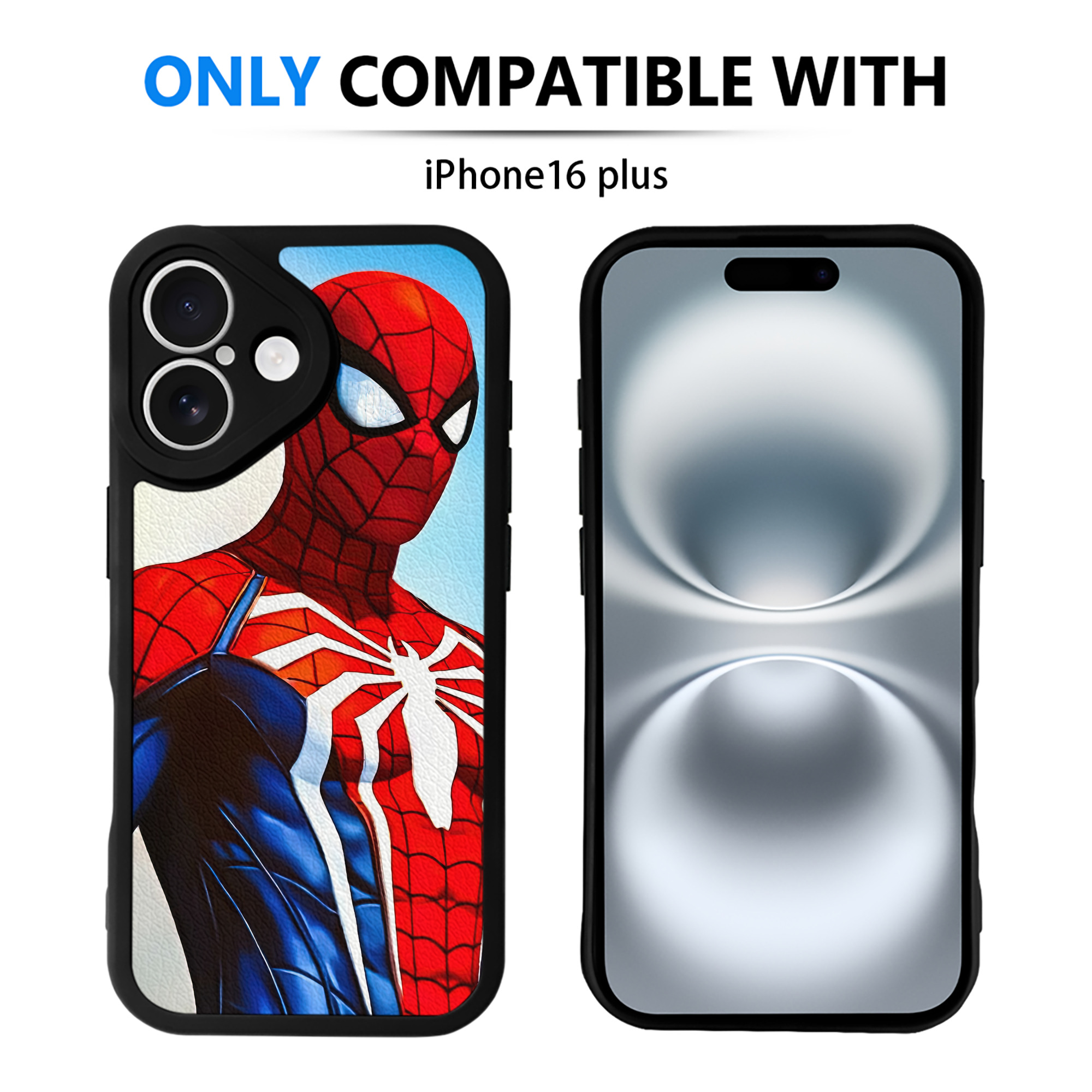 Spider Man スパイダーマン 【iPhone 16シリーズ対応】シリコンスマホケース（レザー調） 材質：シリコン